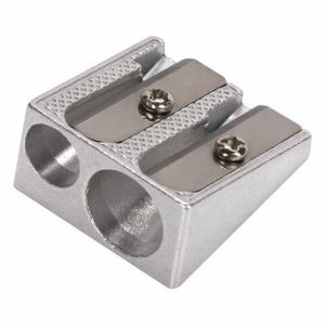 Точилка BRAUBERG «Style», металлическая клиновидная, 2 отверстия для чернографитных карандашей