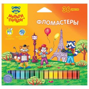 Мульти-Пульти Набор фломастеров Енот во Франции 36 ШТ