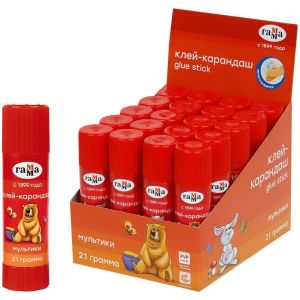 Клей-карандаш Гамма «Мультики», 21г, ПВП