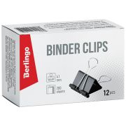 Зажимы для бумаг 41мм, Berlingo, 12шт., черные, картонная коробка