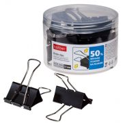 Зажимы для Бумаг Hatber 51мм черные ENERGY SAVE 10шт. в пласт.тубе