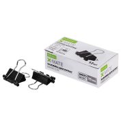 Зажимы для Бумаг Hatber X-Mate 15мм черные 12шт. в картонной коробке