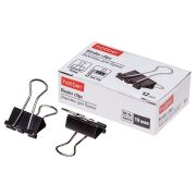 Зажимы для Бумаг Hatber 19мм черные 12шт. в картонной коробке