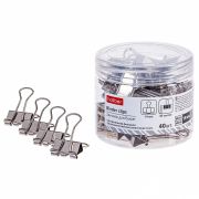 Зажимы для Бумаг Hatber 19мм Серебряные 40шт. в Пласт.тубе