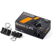 Набор зажимов для бумаг (19 мм, 12 штук, цветные)