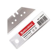 Лезвия для универсальных мощных ножей, 18 мм, BRAUBERG, КОМПЛЕКТ 5 ШТ., форма-трапеция, в пластиковом пенале