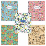 Тетрадь А5, 48 л., HATBER-ECO скоба, офсет №2 ЭКОНОМ, клетка, обложка мелованная бумага, «Паттерн», 48Т5D1