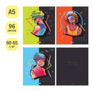 Тетрадь 96л., А5, клетка ArtSpace «Рисунки. Neon future»