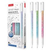 Набор стираемых гелевых ручек Hatber Sense Magic Синяя 0,6мм игольч.пишущ.узел 6шт. в картонной коробке Ассорти