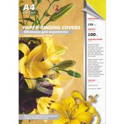 Обложки для переплета картонные, текстура кожа, 230г/м2, А4, желтый лимон