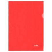 Папка-уголок CTAMM А4, 180мкм, пластик, прозрачная, красная