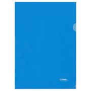 Папка-уголок CTAMM А4, 180мкм, пластик, прозрачная, синяя