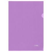 Папка-уголок CTAMM А4, 180мкм, пластик, прозрачная, фиолетовая