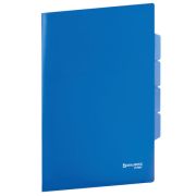 Папка-уголок с 3 отделениями, жесткая, BRAUBERG, синяя, 0,15 мм