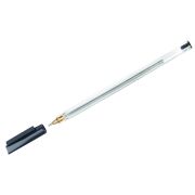 Ручка шариковая СТАММ «РШ 800» черная, 0,7мм, прозрачный корпус