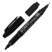 Маркер перманентный двусторонний STAFF «Manager» PM-625, ЧЕРНЫЙ, наконечники 0,8 мм / 2,2 мм