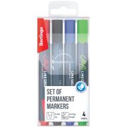 Набор перманентных маркеров Berlingo «MultiLine PE300» 04цв., пулевидный, 3,0мм