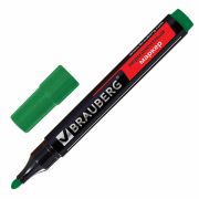 Маркер перманентный BRAUBERG «Contract», ЗЕЛЕНЫЙ, круглый наконечник, 3 мм