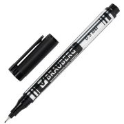 Маркер перманентный BRAUBERG «Jet», ЧЕРНЫЙ, супертонкий металлический наконечник 0,5 мм