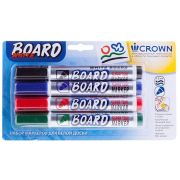 CROWN Набор маркеров для белой доски Multi Board, 4 шт.