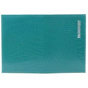 Обложка д/паспорта нат.кожа крокодил бирюза