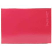 Обложка для паспорта из натуральной кожи Шик, алый, тисн.конгрев «PASSPORT»