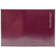 Обложка для паспорта из натуральной кожи Шик, темно-фиолетовый, тисн.конгрев «PASSPORT»