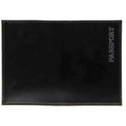 Обложка для паспорта из натуральной кожи Шик, черный, тисн.конгрев «PASSPORT»