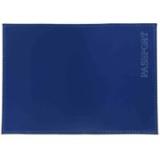 Обложка для паспорта из натуральной кожи Шик, синий, тисн.конгрев «PASSPORT»