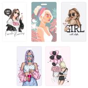 Обложка-карман для карты, пропуска, проездного OfficeSpace «Girl Style», 95*65мм, ПВХ,