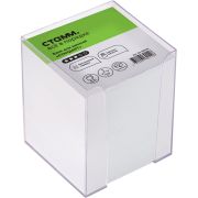 Блок для записей СТАММ «Стандарт», 9*9*9см, пластиковый бокс, белый