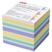 Блок бумаги для заметок Hatber 9х9х9см цветной 4 цв. сменный в индив.упак.