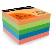 БУМАГА ДЛЯ ЗАМЕТОК С КЛЕЕВЫМ КРАЕМ 76X76 ММ, 400 Л., 5 ЦВЕТОВ НЕОН, LAMARK