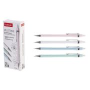 Карандаш механический HB, 0,5мм, грип-зона, с ластиком, ассорти 4 вида Mildtone Hatber