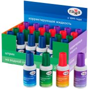 Корректирующая жидкость Гамма «Штрих», 20мл, с кисточкой, шоубокс