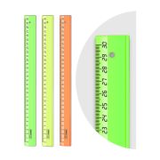 Линейка 30см Стамм «Neon Crystal», пластиковая, ассорти