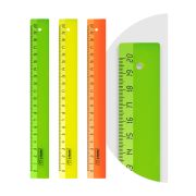 Линейка 20см Стамм «Neon», пластиковая, ассорти