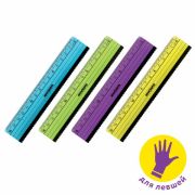 Линейка пластик 15 см ЮНЛАНДИЯ «НЕОНЧИКИ», ассорти, с волнистым краем, для левшей