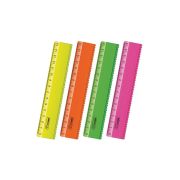 Линейка 15см СТАММ «Neon» пластиковая, с волнистым краем, ассорти