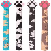 Линейка деревянная 14см MESHU «Paws», ассорти, европодвес