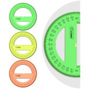 Транспортир 12см, 360° Стамм «Neon Crystal», ассорти