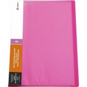 ПАПКА С 80 ВКЛАДЫШАМИ 0,80ММ ЖЕСТКАЯ НЕОН КРАСНАЯ