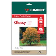 Фотобумага А4, 160 г/м2, 50 листов, односторонняя, глянцевая, LOMOND