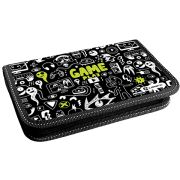 Пенал Lamark Monster Game, 1 отделение, дополнительный вкладыш, на 25 предм., 130х200х30 мм, на молнии,  покрытие Soft touch