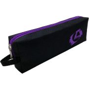 Пенал на 1 отделение, с ручкой, 21х7х3,5 см, черный, молния и лого фиолетовые