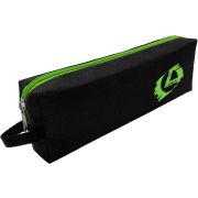 Пенал Lamark на 1 отделение, с ручкой, 21х7х3,5 см, черный, молния и лого св.-зеленые