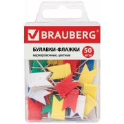 BRAUBERG Булавки-флажки  50 шт (50 шт.) разноцветный