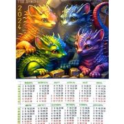 Календарь-плакат А3 2024 символ года дракон