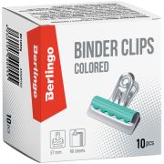 Зажимы-бульдоги для бумаг 57мм, Berlingo, 10шт., цветные, картонная коробка