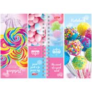Записная книжка А6 80л. на гребне двойная «Карамель», твердая обложка